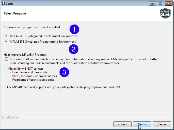MPLAB X IDE Setup Screen 2