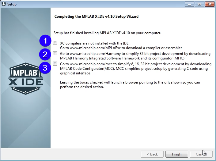 MPLAB X IDE Setup Screen 3