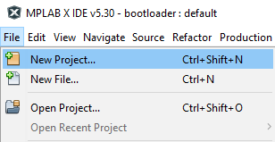 MPLAB X IDE create new project